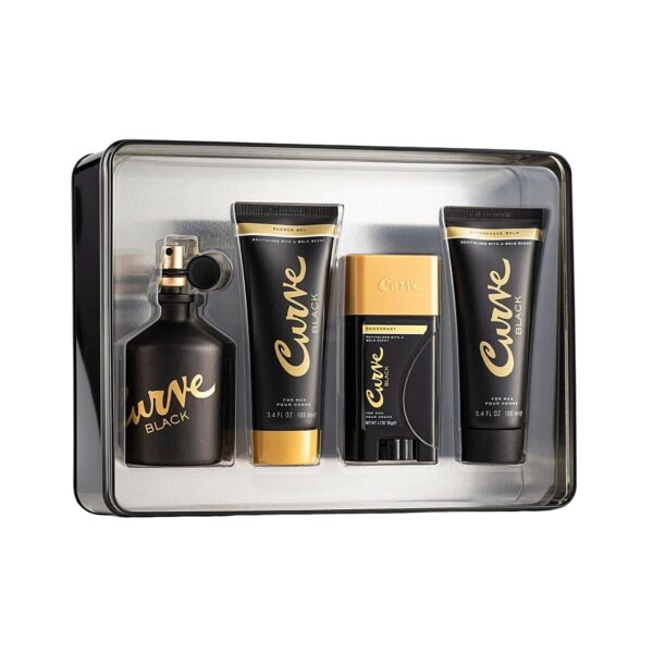 Liz Claiborne Curve Black 4 piece Eau de Cologne for Men – 4 piece gift set