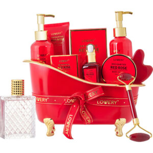 Lovery Red Rose Fragrance & Spa Gift Set for Unisex