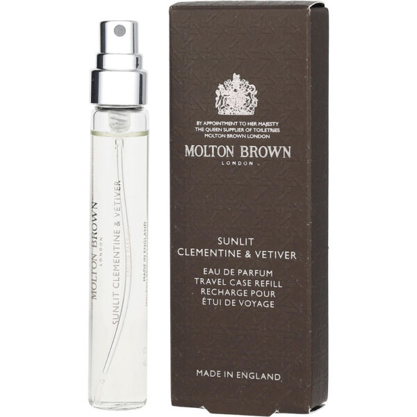 Molton Brown Sunlit Clementine & Vetiver TRAVEL CASE Eau de Parfum for Unisex – 0.25 oz