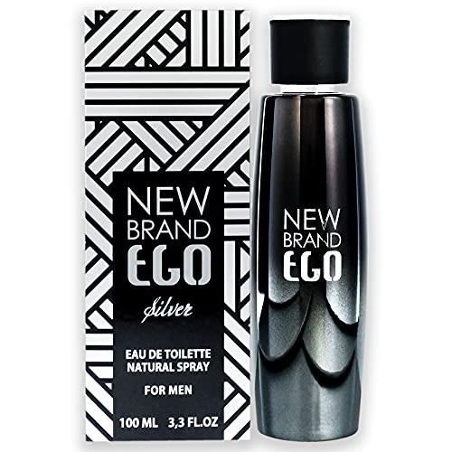New Brand Ego Silver Eau de Toilette for Men – 3.3 oz