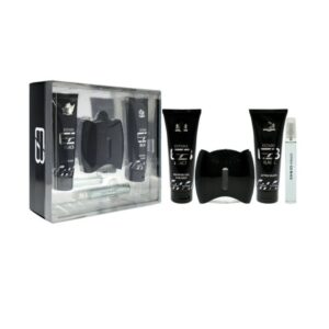 New Brand Extasia Black Eau de Toilette for Men, 4 Piece Gift Set