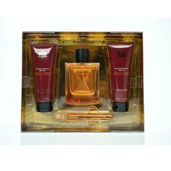 New Brand Prestige Volcano Eau de Toilette for Men, 4 Piece Gift Set