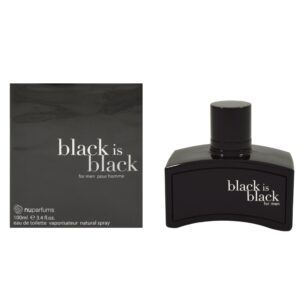 Nu Parfums Nuparfums Black Is Black Eau de Toilette for Men – 3.4 oz