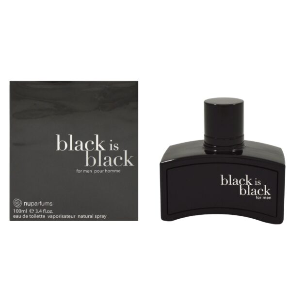 Nu Parfums Nuparfums Black Is Black Eau de Toilette for Men – 3.4 oz
