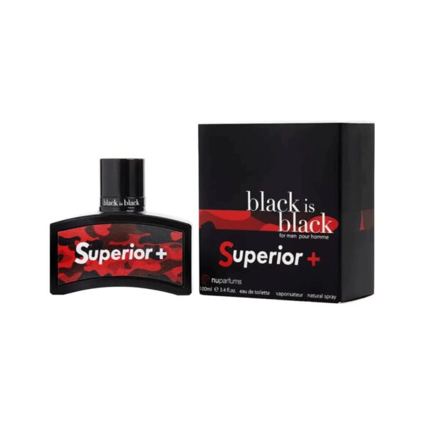 Nuparfums Black Is Black Superior+ Eau de Toilette for Men – 3.4 oz