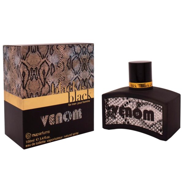Nuparfums Black Is Black Venom Eau de Toilette for Men – 3.4 oz