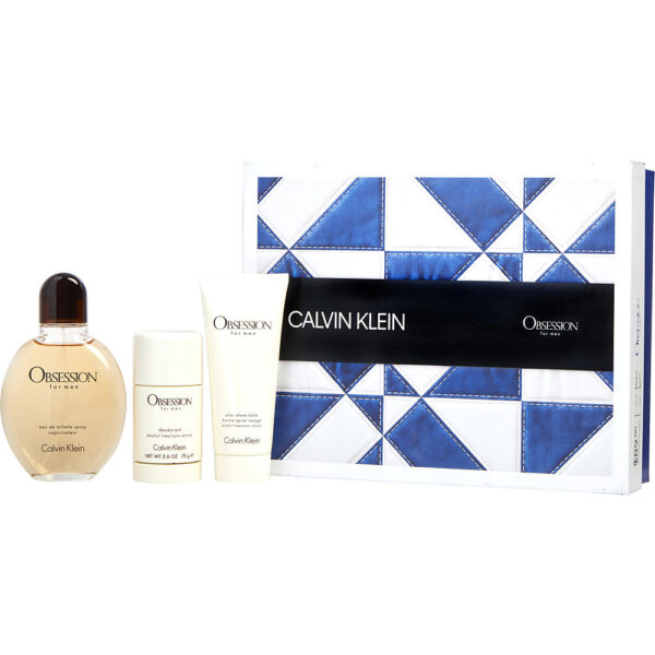 Obsession by Calvin Klein EDT Spray 4 oz 3-Piece Gift Set for Men