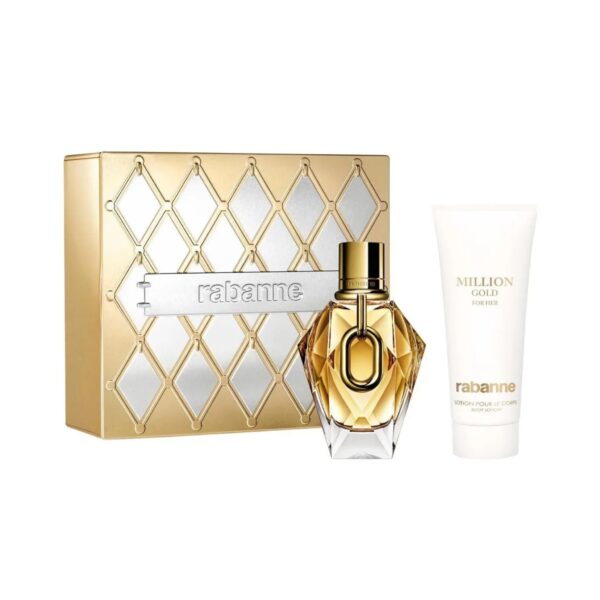 Paco Rabanne Million Gold EAU DE PARFUM REFILLABLE SPRAY & BODY LOTION SET