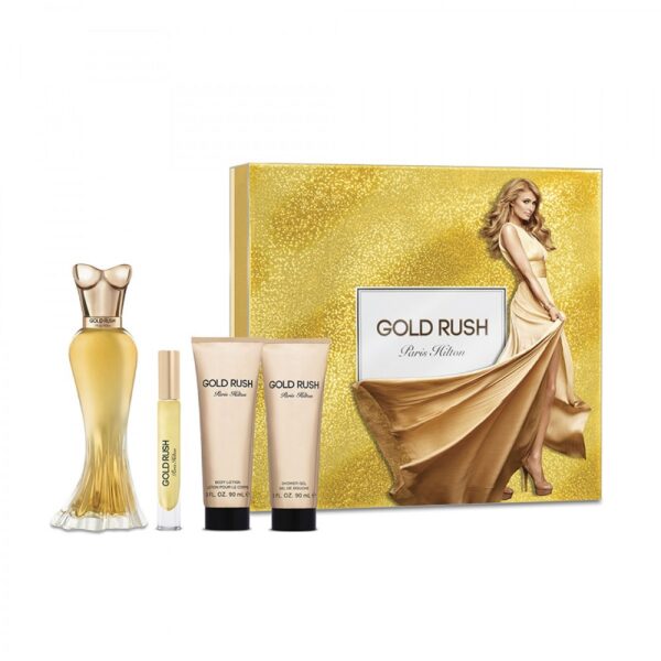 Paris Hilton Gold Rush 4 piece Eau de Parfum for Women – 4 piece gift set