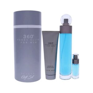 Perry Ellis 360 Eau de Toilette for Men, 3 Piece Gift Set