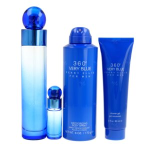 Perry Ellis 360 Very Blue 4 piece Eau de Toilette for Men – 4 piece gift set