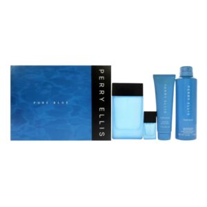 Perry Ellis Pure Blue for Men Gift Set - EDT, Deodorant & Shower Gel