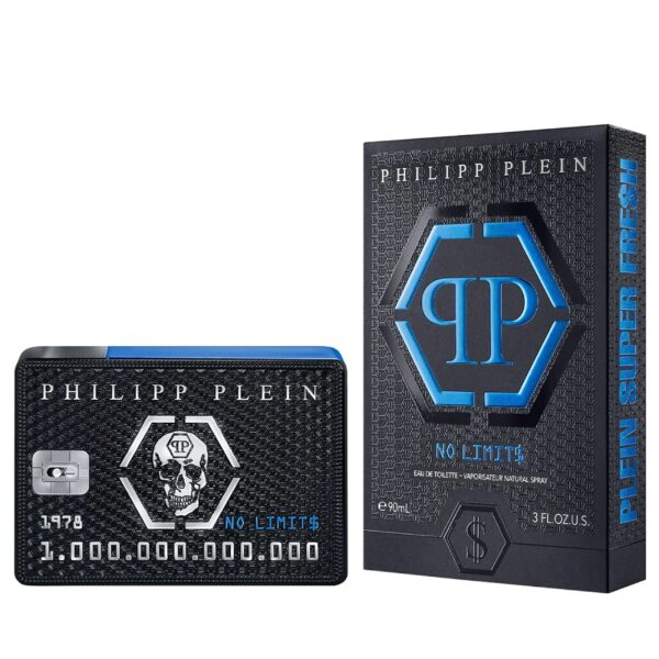 Philipp Plein Parfums Philipp Plein No Limit$ Super Fresh Eau de Toilette for Men – 3 oz
