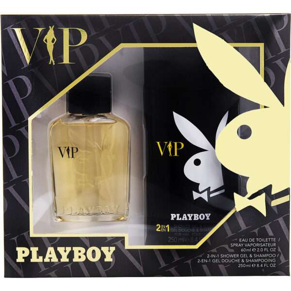 Playboy Vip by Playboy EDT Spray 2 OZ & Shower Gel Set