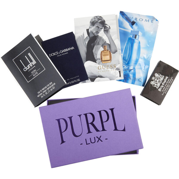 Purpl Lux Subscription Box For Men Purpl Lux Subscription Box by DIRTY ENGLISH & DOLCE & GABBANA & CHROME & DUNHILL ICON ELITE & GUESS BY MARCIANO for Men