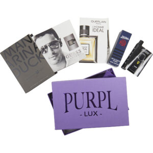 Purpl Lux Subscription Box For Men Purpl Lux Subscription Box by $JEAN PAUL GAULTIER ULTRA MALE $GUESS SUEDE $GUERLAIN L'HOMME IDEAL $FERRARI SCUDERIA BLACK $MANDARINA DUCK BLACK for Men