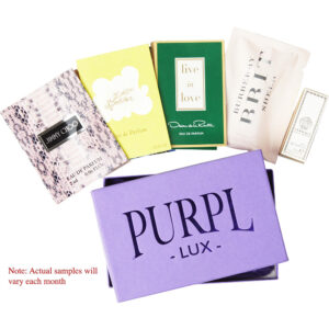 Purpl Lux Subscription Box For Women Purpl Lux Subscription Box by OSCAR DE LA RENTA LIVE IN LOVE & JIMMY CHOO & BURBERRY BRIT SHEER & LOLITA LEMPICKA & VERSACE SIGNATURE for Women