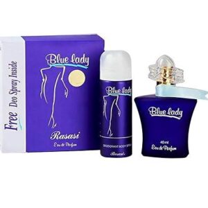 Rasasi Blue Lady Eau de Parfum for Women – 2 piece gift set