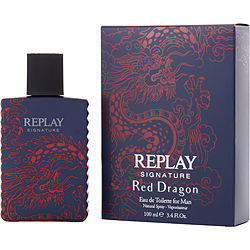 Replay Signature Red Dragon EDT Spray for Men 3.4 oz