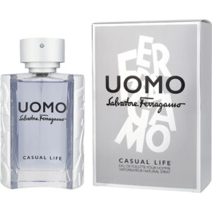 Salvatore Ferragamo Uomo Casual Life Eau de Toilette for Men – 3.4 oz