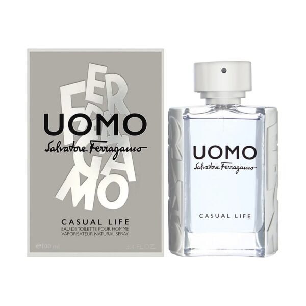 Salvatore Ferragamo Uomo Casual Life Eau de Toilette for Men – 3.4 oz