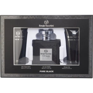 Sergio Tacchini Pure Black for Men EDT, Balm & Gel Set