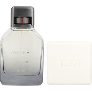 Tumi Awaken by Tumi EAU DE PARFUM SPRAY 3.4 OZ & BAR SOAP 5.3 OZ for MEN