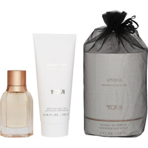 Tumi Utopia by Tumi EXTRAIT DE PARFUM SPRAY 2 OZ & BODY MILK 6.8 OZ