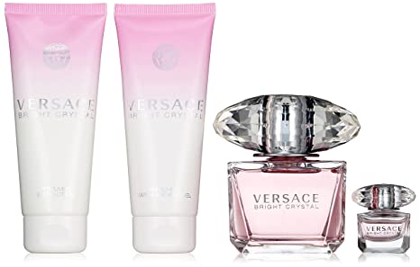 Versace Bright Crystal & Shower Gel & Body Lotion 4pc for Women