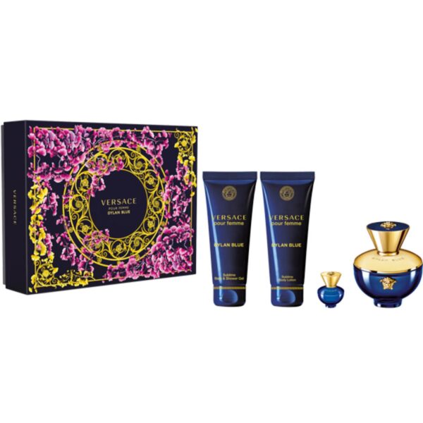 Versace Dylan Blue 4 piece Eau de Parfum for Women – 4 piece gift set