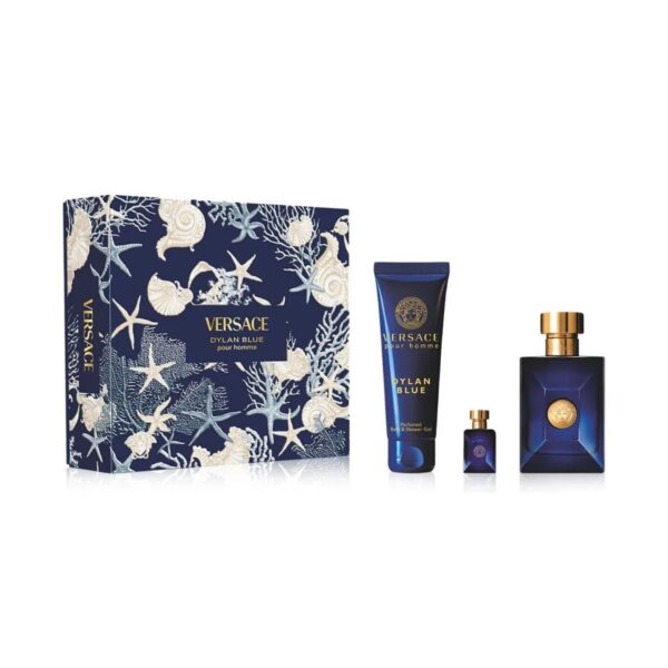 Versace Dylan Blue by Gianni Versace EDT SPRAY 3.4 OZ & SHOWER GEL 5 OZ & EDT SPRAY 0.16 OZ MINI for MEN