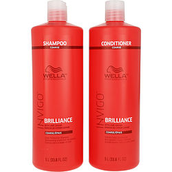 Wella by Wella INVIGO BRILLIANCE FOR COARSE HAIR SHAMPOO & CONDITIONER 33.8 OZ DUO for UNISEX
