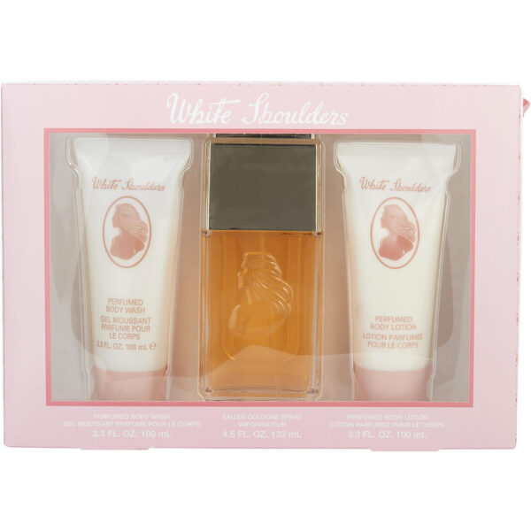 White Shoulders by Evyan EAU DE COLOGNE SPRAY 4.5 OZ & BODY LOTION 3.3 OZ & BODY WASH 3.3 OZ for WOMEN