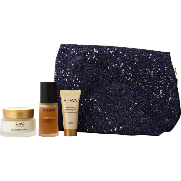 Ahava Day & Night Glow Trio: Extreme Day Cream + Extreme Night Treatment + Refreshing Cleansing Gel 3pcs for Women – 50 ml