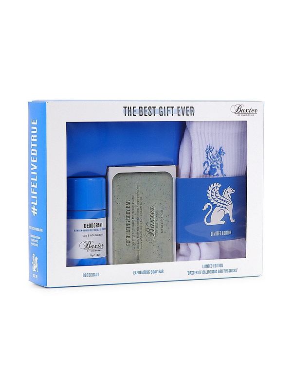 Baxter Of California Best Gift Ever Deodorant Exfoliating Body Bar & Socks for Unisex
