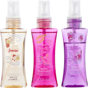 Body Fantasies Variety 3 PIECES WITH JAPANESE CHERRY BLOSSOM & SWEET SUNRISE & PINK VANILLA KISS AND ALL ARE Body Spray for Women – 1.7 oz
