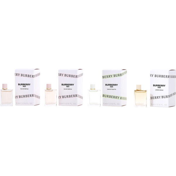 Burberry Variety 4 PIECE VARIETY WITH BURBERRY HER x 2 & BURBERRY HER & HER LONDON DREAM AND ALL ARE MINIS Eau de Parfum for Women – 0.17 oz