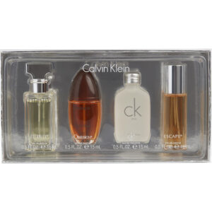 Calvin Klein Variety 4 PIECE VARIETY WITH ETERNITY & ESCAPE & OBSESSION & CK ONE AND ALL ARE for Women – 0.5 oz