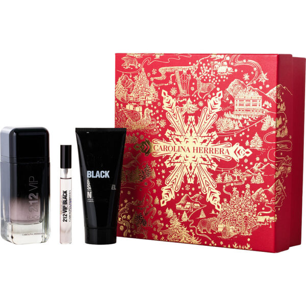 Carolina Herrera 212 Vip Black & SHOWER GEL & Eau de Parfum for Men – 3.4 oz