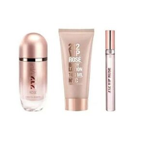 Carolina Herrera 212 VIP Rose 3 piece Eau de Parfum for Women – 3 piece gift set