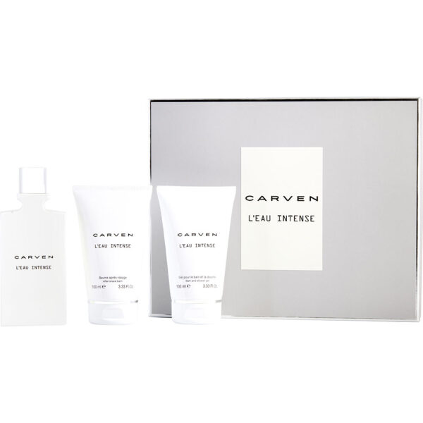 Carven L'eau Intense & AFTER SHAVE BALM & SHOWER GEL Eau de Toilette for Men – 3.3 oz