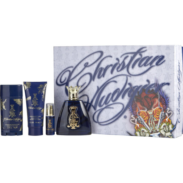 Christian Audigier & HAIR AND BODY WASH & DEODORANT STICK ALCOHOL FREE & Eau de Toilette for Men – 3.4 oz