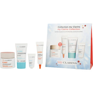 Clarins My Clarins Collection : Re Boost Energizing Cream + Re Fresh Eye Care + Re Charge Night Mask + Re Move Cleansing Gel 4pcs for Women – 50 ml