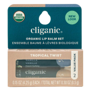 Cliganic Organic Lip Balm 2pc Tropical Twist for Unisex