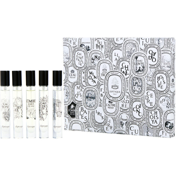 Diptyque Variety DIPTYQUE DO SON & DIPTYQUE EAU DES SENS & DIPTYQUE PHILOSYKOS & DIPTYQUE L'OMBRE DANS L'EAU & DIPTYQUE EAU ROSE AND ALL ARE MINIS Eau de Toilette for Unisex – 0.25 oz