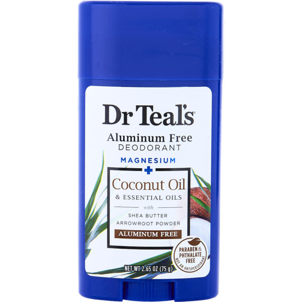 Dr. Teal's Aluminum Free Deodorant Magnesium+ Coconut Oil & Essential Oils for Unisex – 75 g