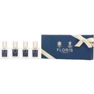 Floris Variety 4 PIECE TRAVEL COLLECTION WITH NIGHT SCENTED JASMINE & WHITE ROSE & CHYPRESS & BOUQUTE DE LA REINE AND ALL ARE Eau de Toilette for Women – 0.5 oz