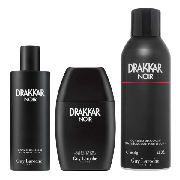 Guy Laroche Drakkar Noir 3 piece v3 Eau de Toilette for Men – 3 piece gift set - v3