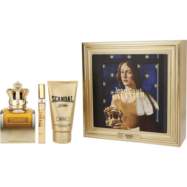 Jean Paul Gaultier Scandal Absolu CONCENTRE & SHOWER GEL & CONCENTRE Parfum for Men – 3.4 oz