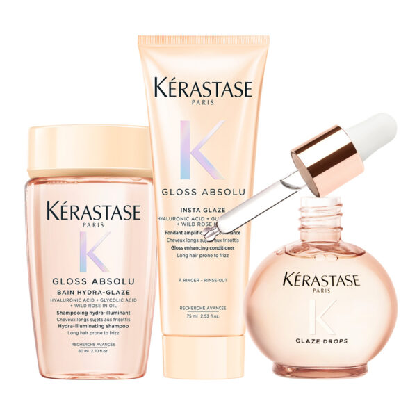 Kerastase Gloss Absolu Travel + Glaze Drops Trio Haircare for Unisex